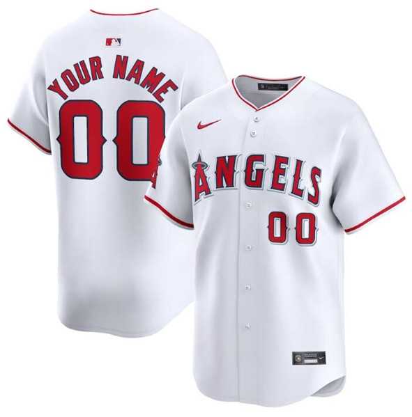 Mens Los Angeles Angels Active Player Custom White Home Limited Baseball Stitched Jersey